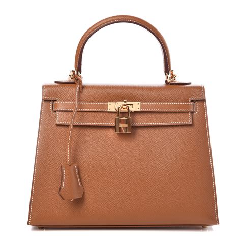 hermes epsom kelly sellier 25 gold|hermes k25 sellier cost.